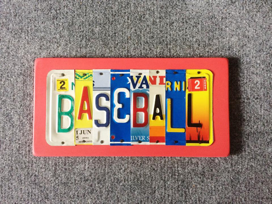 BASEBALL by Unique Pl8z  Recycled License Plate Art - Unique Pl8z