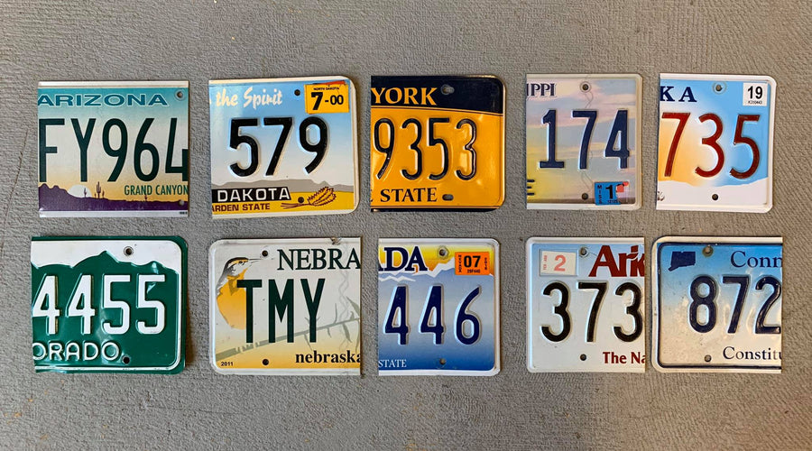 SET OF HALF PLATES license plate pieces - Unique Pl8z