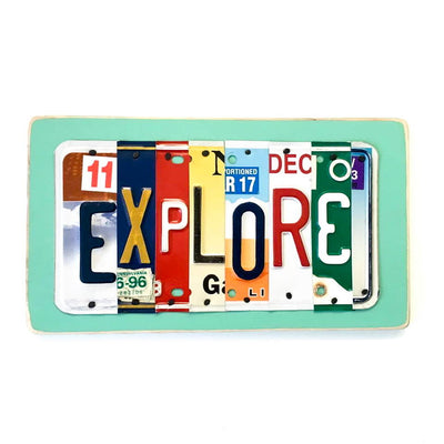 EXPLORE by Unique Pl8z  Recycled License Plate Art - Unique Pl8z