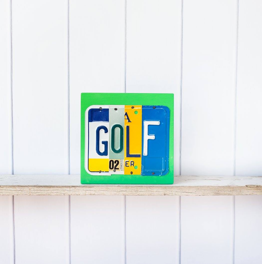 GOLF by Unique Pl8z  Recycled License Plate Art - Unique Pl8z
