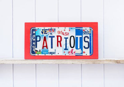 PATRIOTS by Unique Pl8z Recycled License Plate Art - Unique Pl8z