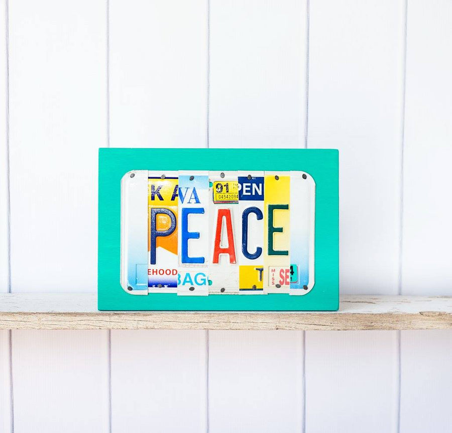 PEACE by Unique Pl8z Recycled License Plate Art - Unique Pl8z