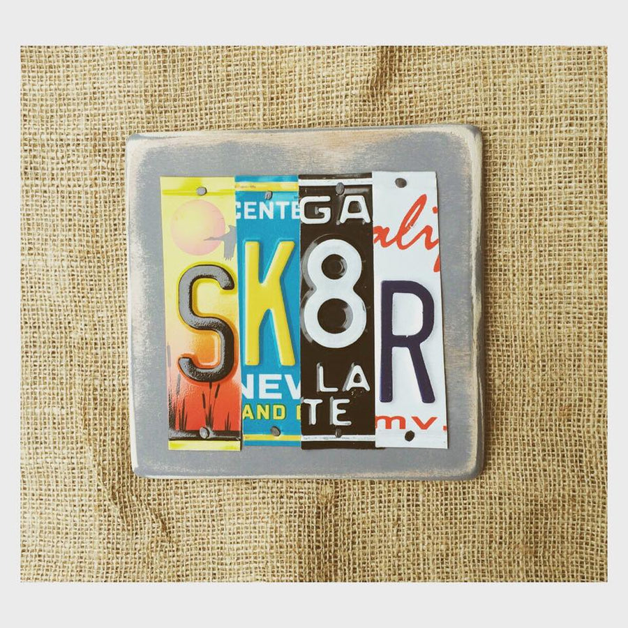 SK8R by Unique Pl8z Recycled License Plate Art - Unique Pl8z