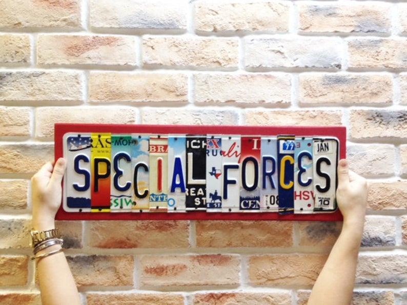 SPECIAL FORCES by Unique Pl8z Recycled License Plate Art - Unique Pl8z