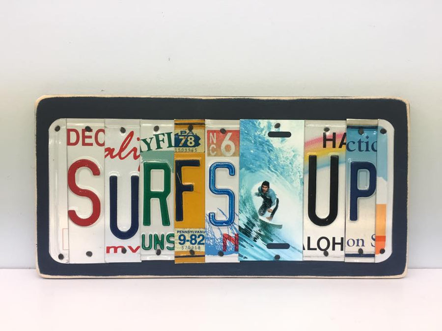 SURFS UP by Unique PL8z Recycled License Plate Art - Unique Pl8z