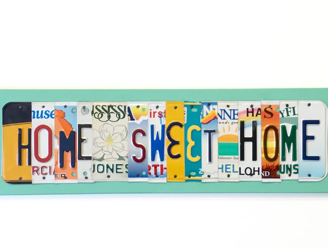 HOME SWEET HOME by Unique Pl8z  Recycled License Plate Art - Unique Pl8z
