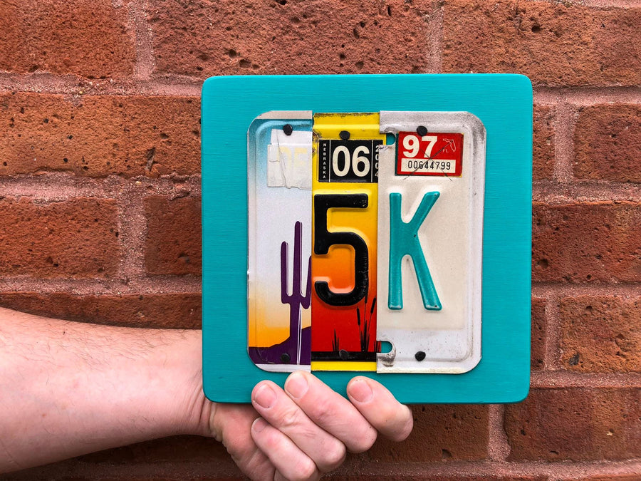 5K by Unique Pl8z  Recycled License Plate Art - Unique Pl8z