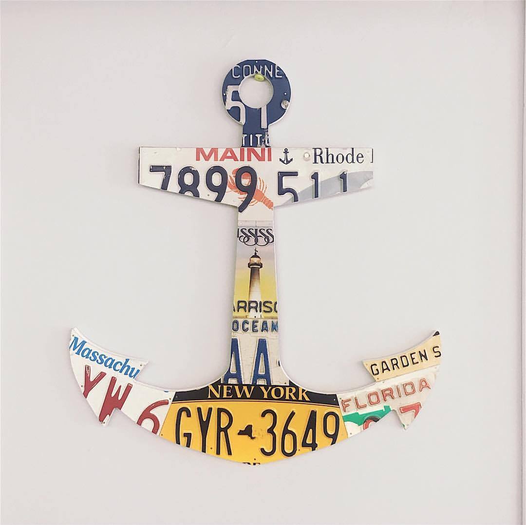 12" ANCHOR by Unique Pl8z  Recycled License Plate Art - Unique Pl8z