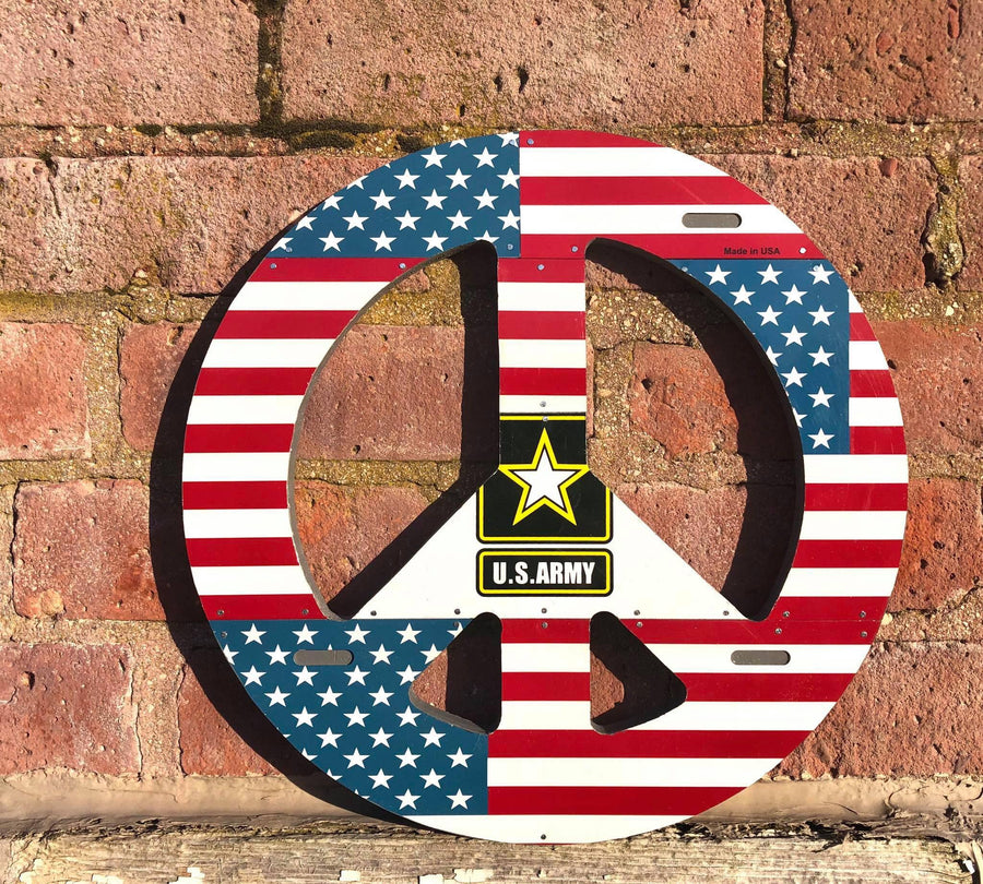 MILITARY PEACE SIGN by Unique Pl8z  Recycled License Plate Art - Unique Pl8z