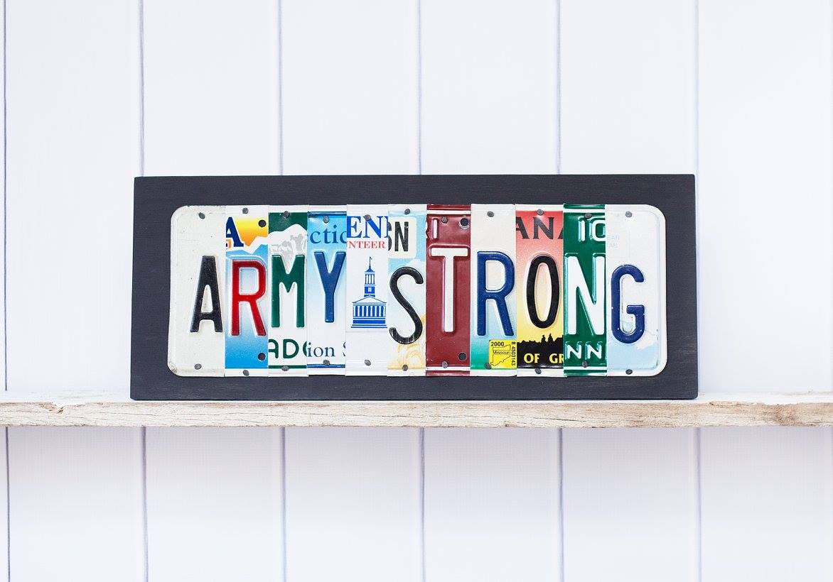 ARMY STRONG by Unique Pl8z  Recycled License Plate Art - Unique Pl8z