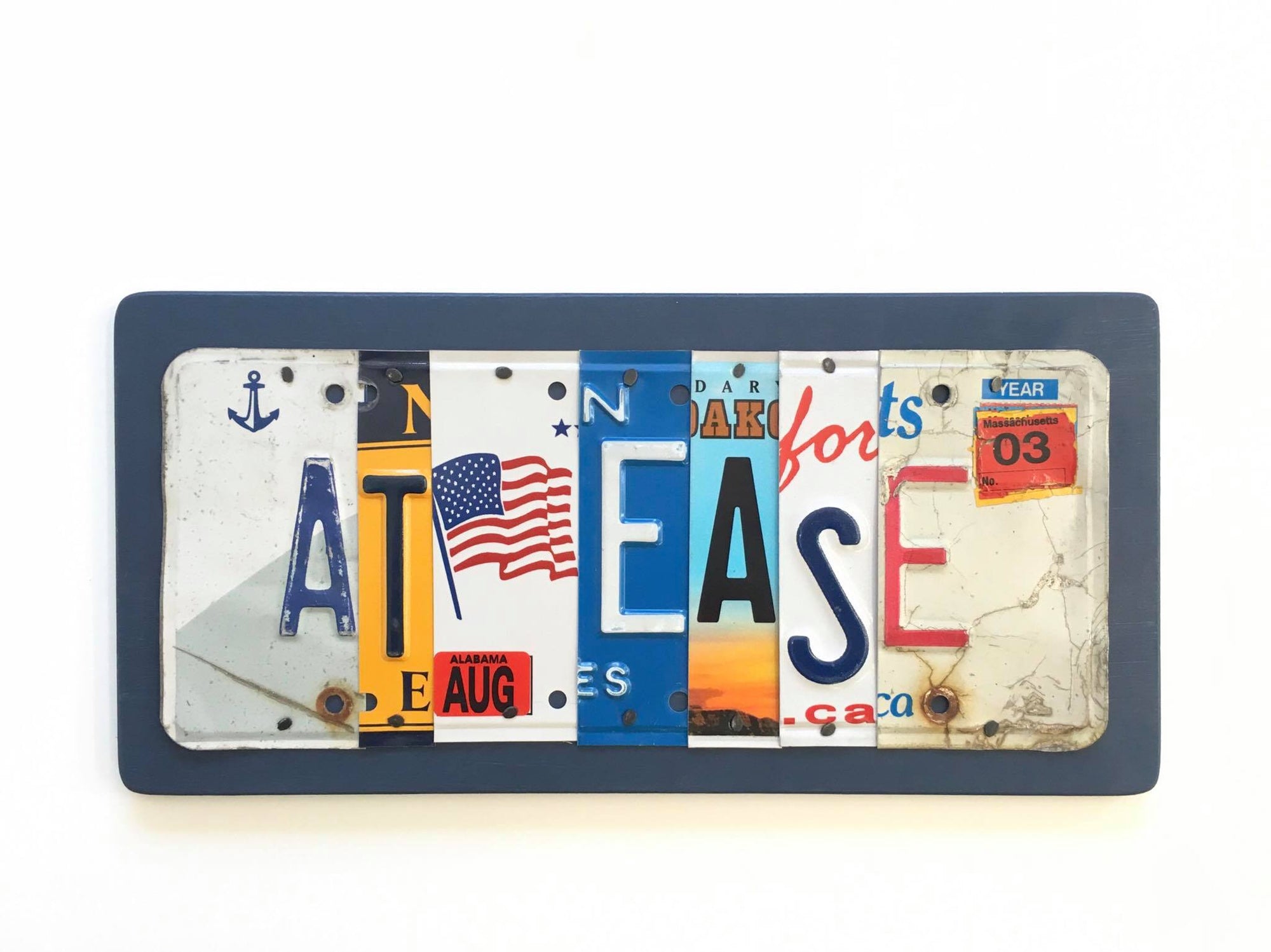 AT EASE by Unique Pl8z  Recycled License Plate Art - Unique Pl8z