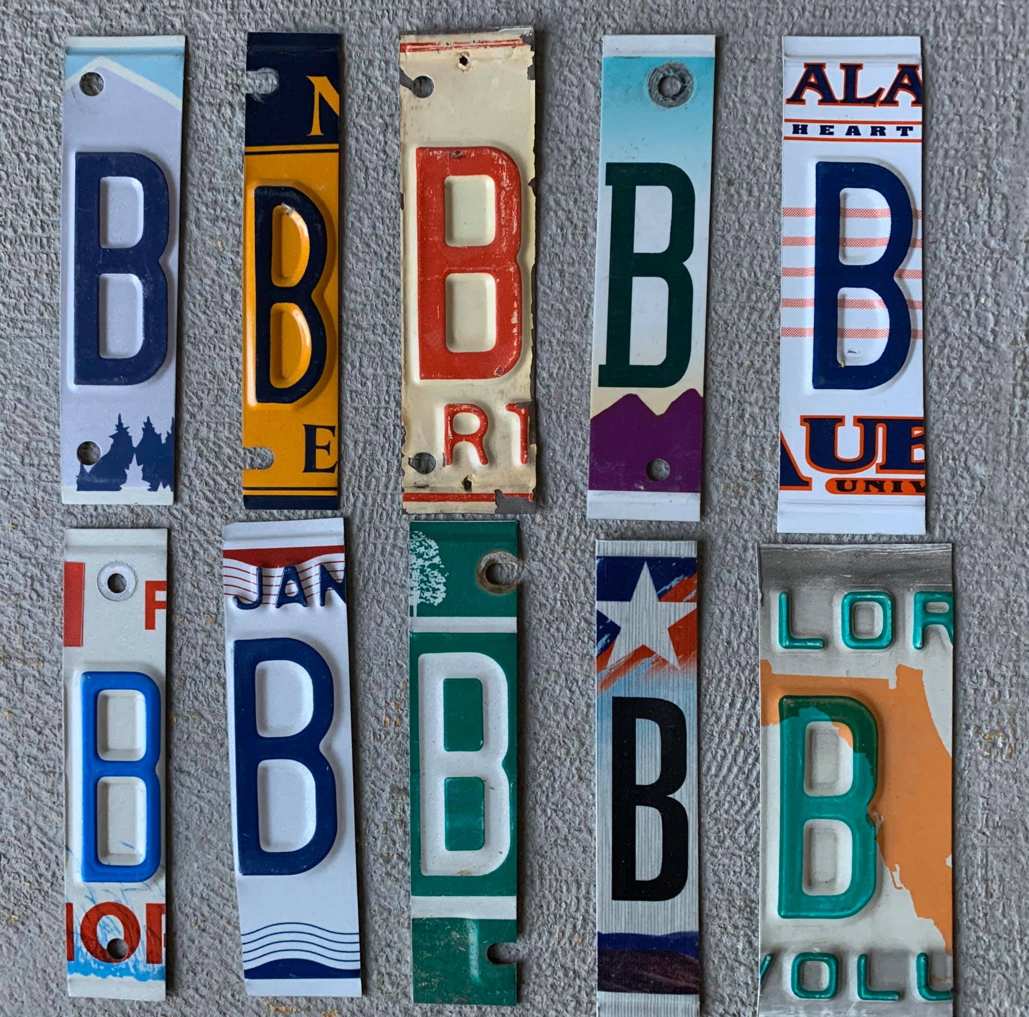 SET OF HALF PLATES  license plate pieces - Unique Pl8z