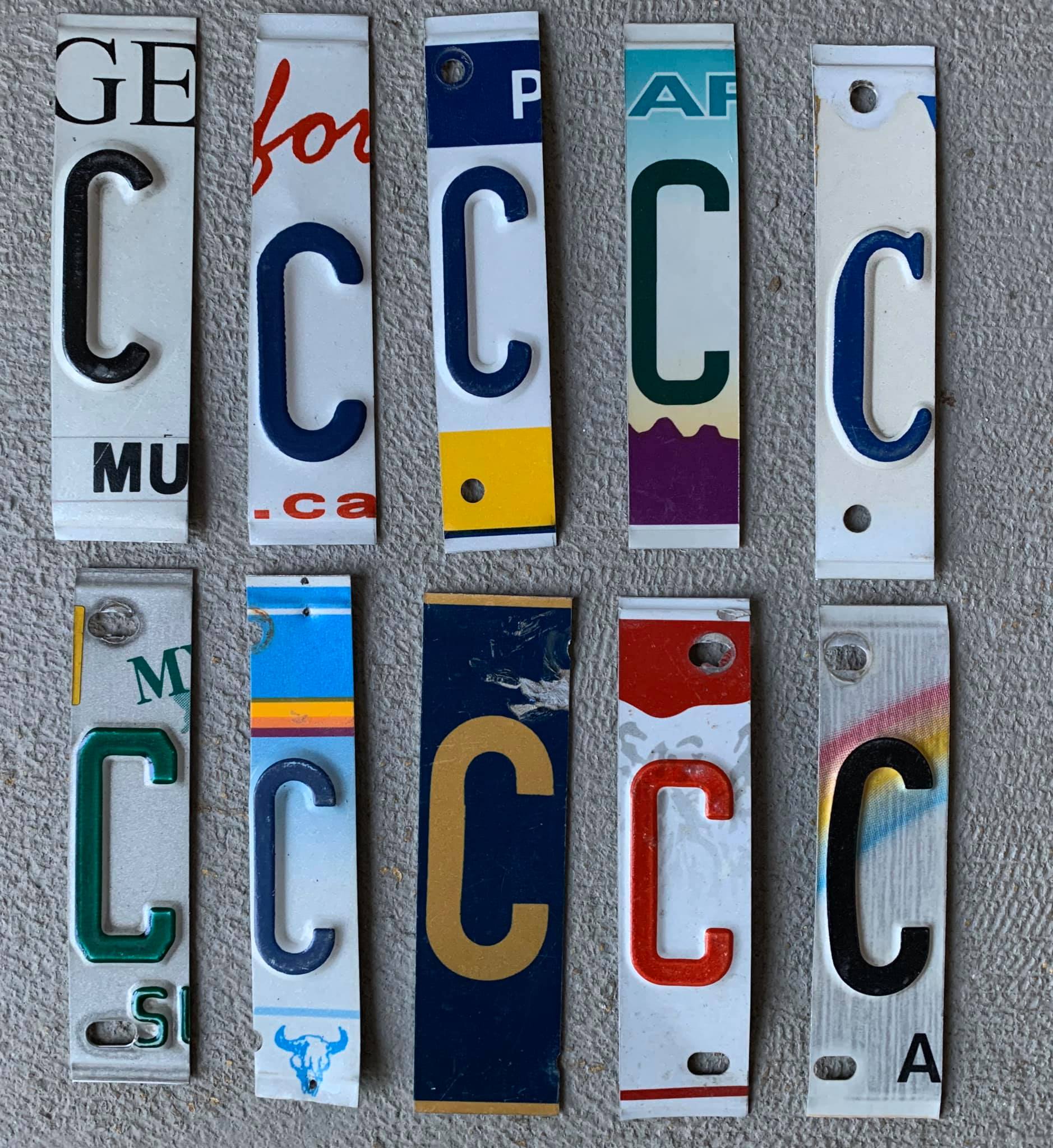 SET OF HALF PLATES  license plate pieces - Unique Pl8z