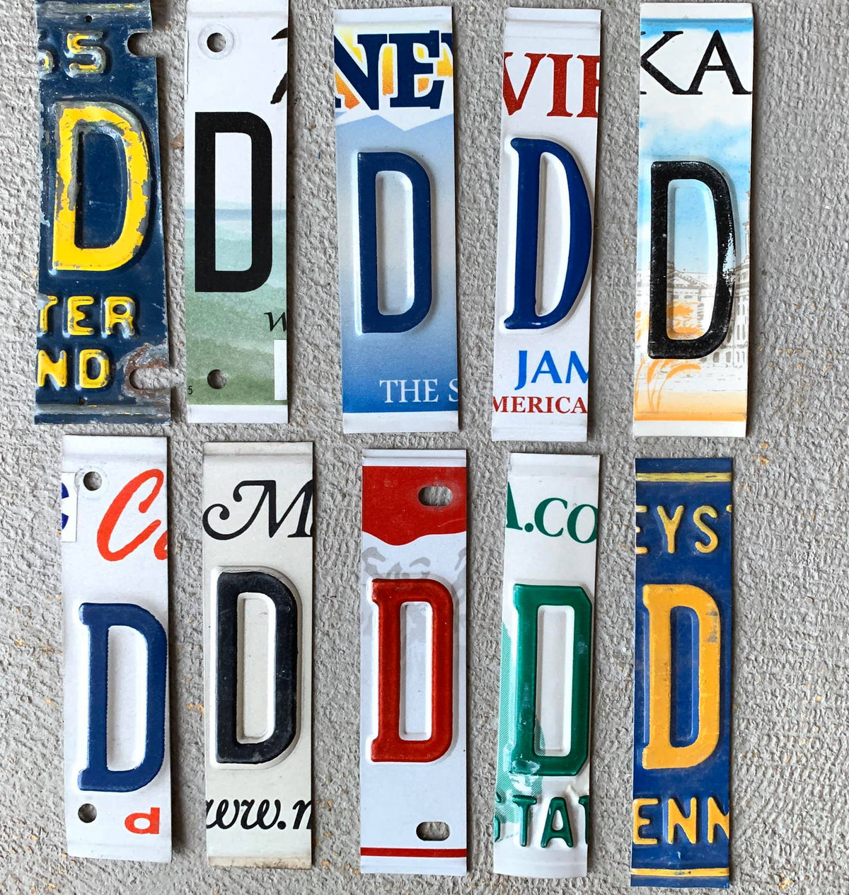 SET OF HALF PLATES  license plate pieces - Unique Pl8z
