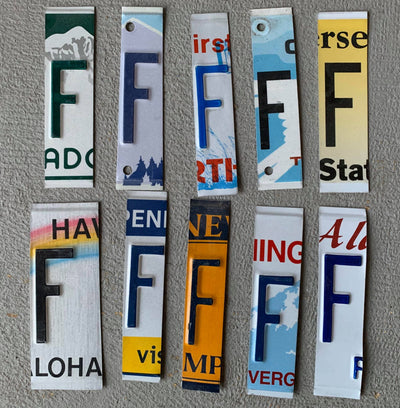 SET OF HALF PLATES  license plate pieces - Unique Pl8z