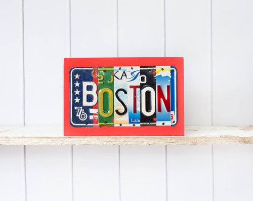 BOSTON by Unique Pl8z  Recycled License Plate Art - Unique Pl8z