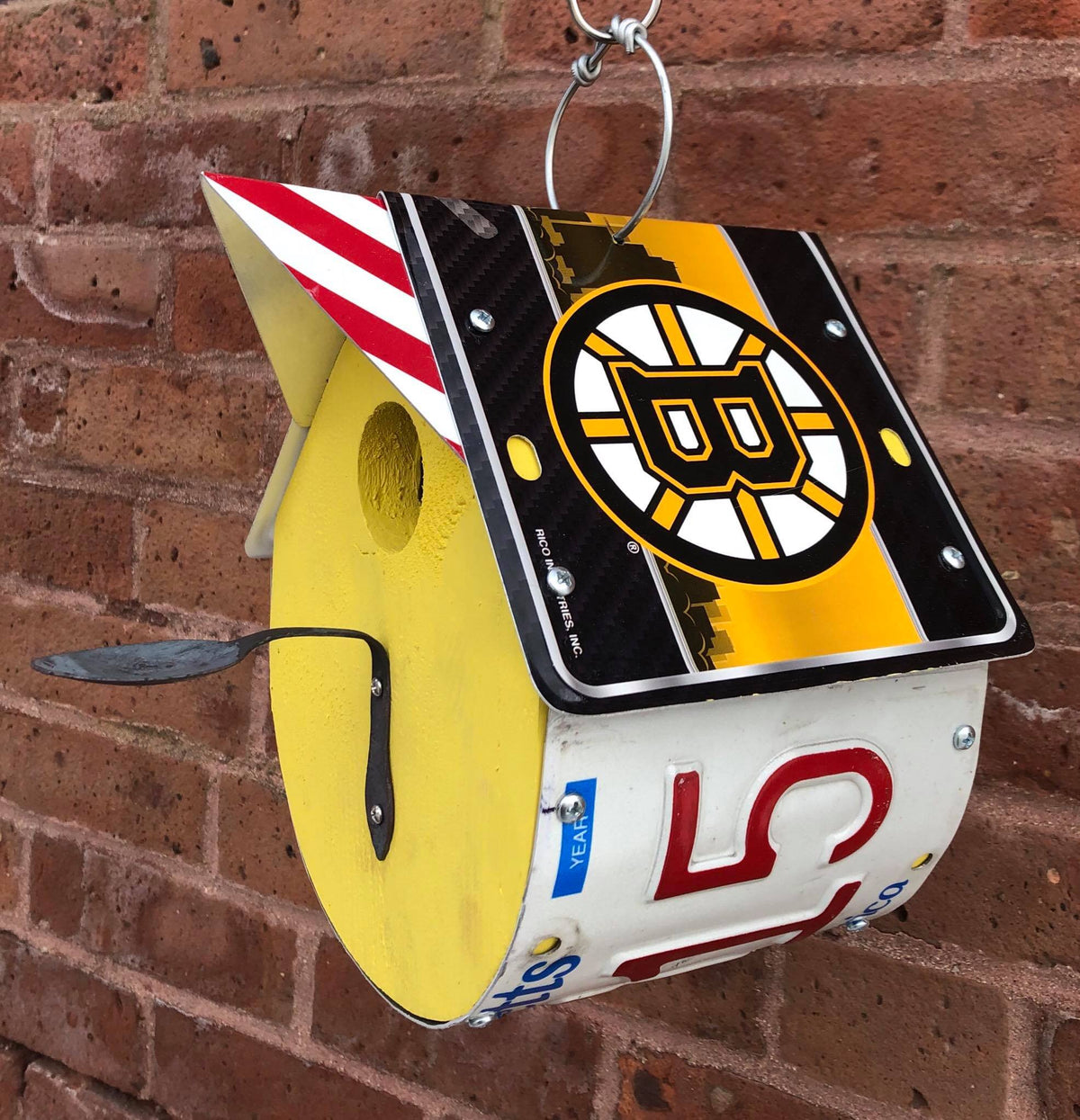 BRUINS birdhouse  Recycled License Plate Art - Unique Pl8z
