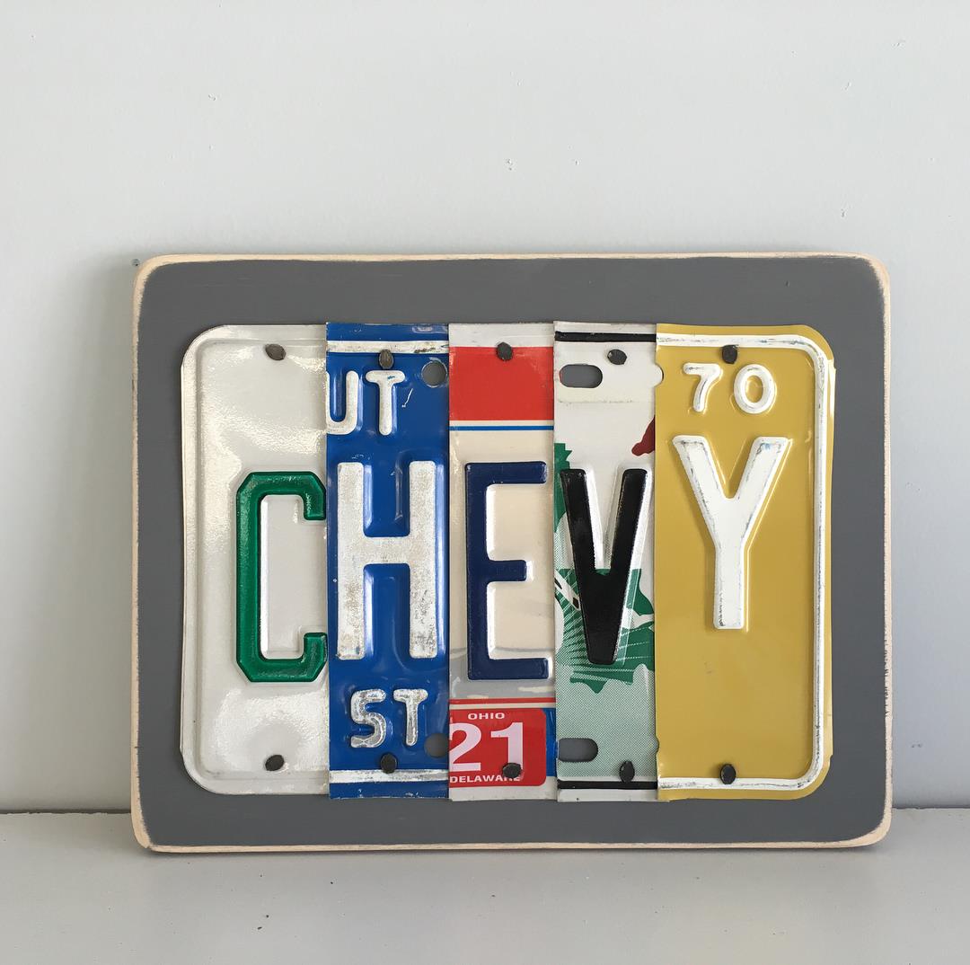 CHEVY by Unique Pl8z  Recycled License Plate Art - Unique Pl8z