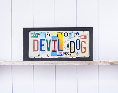 DEVIL DOG by Unique Pl8z  Recycled License Plate Art - Unique Pl8z
