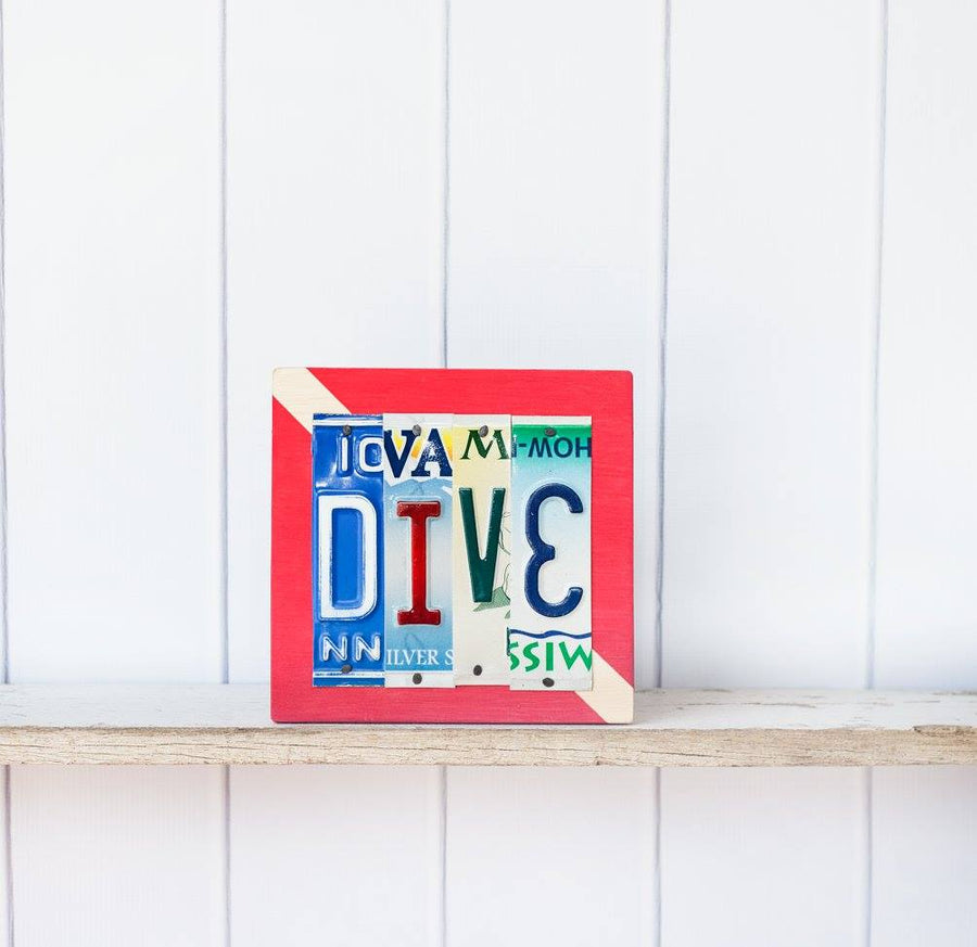 DIVE by Unique Pl8z  Recycled License Plate Art - Unique Pl8z