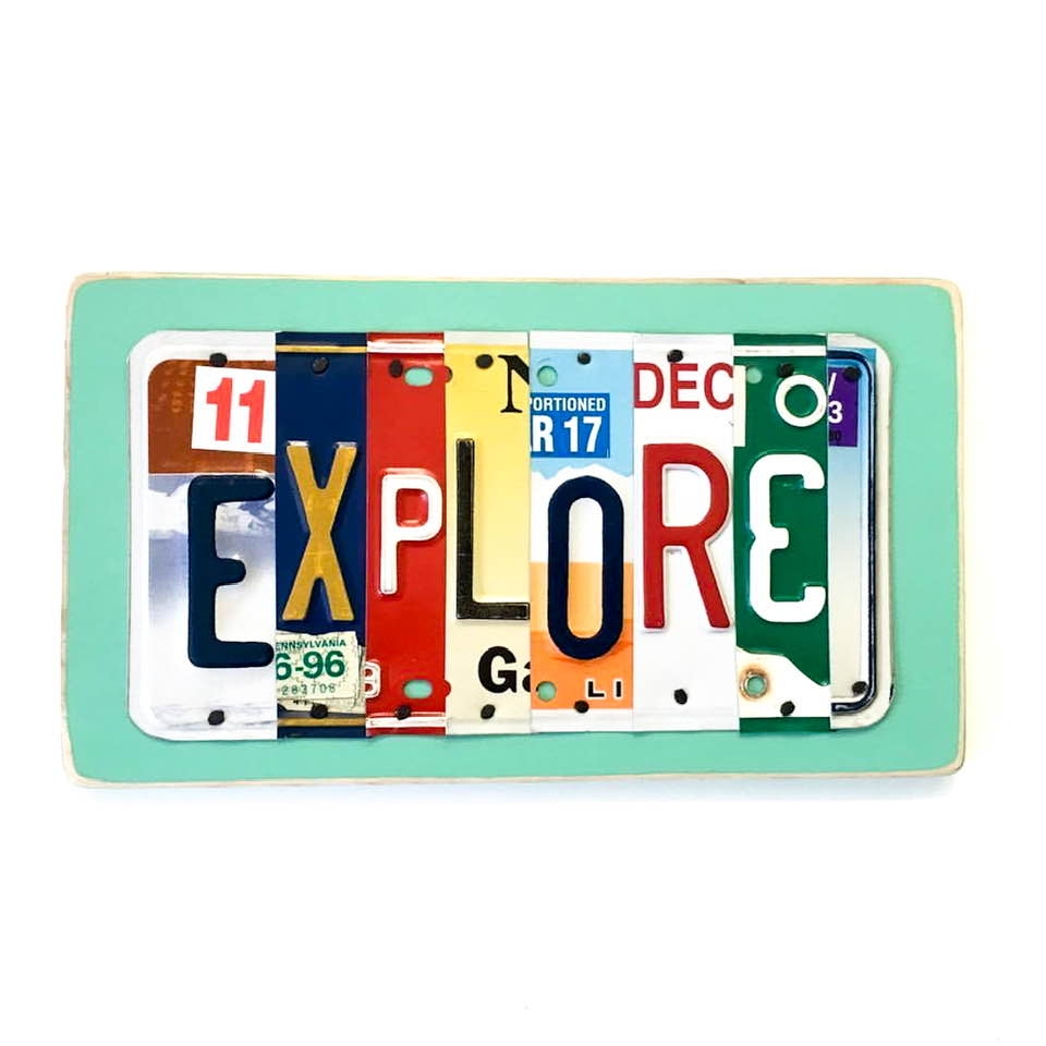 WANDERLUST by Unique Pl8z  Recycled License Plate Art - Unique Pl8z