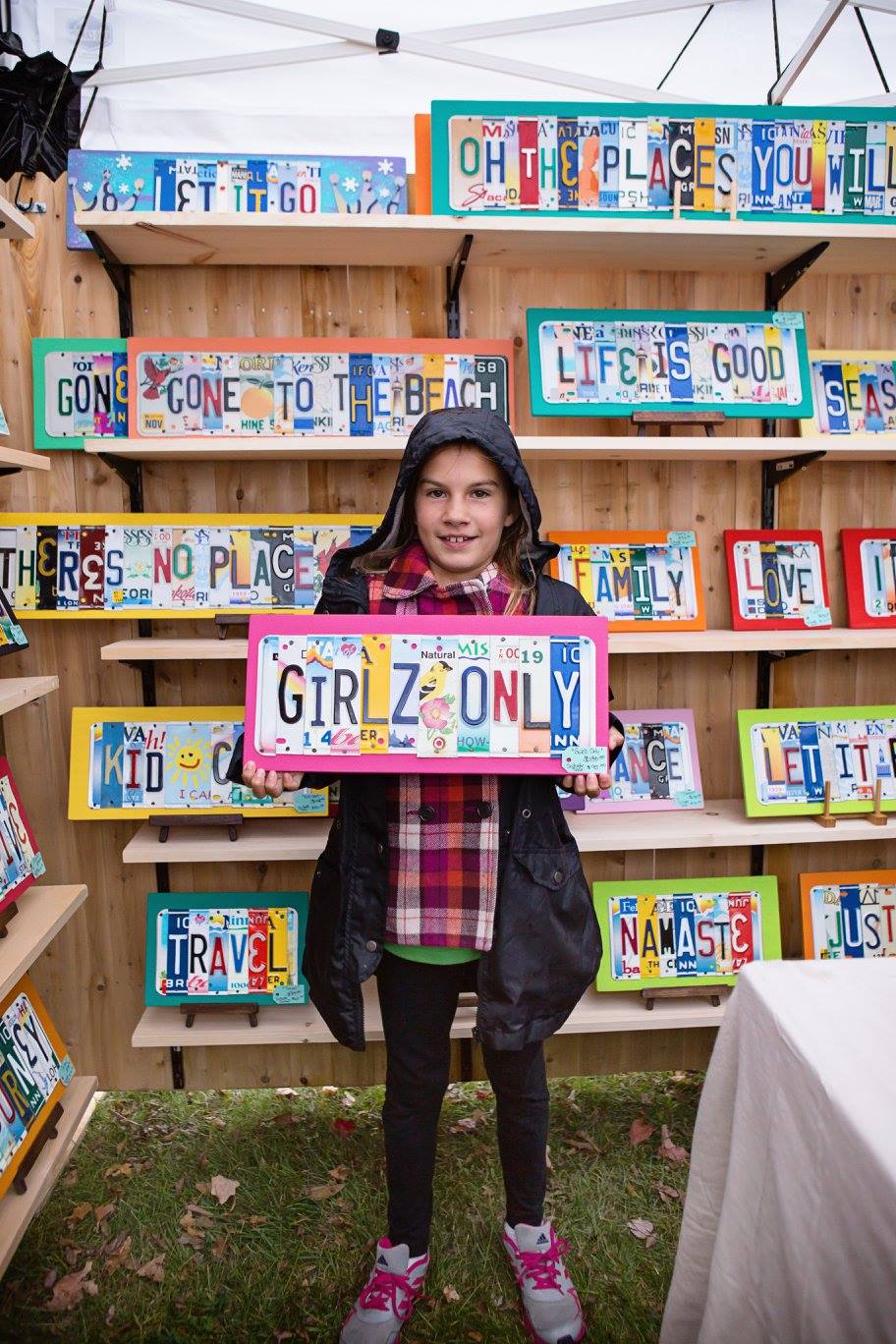 GIRLZ ONLY by Unique Pl8z  Recycled License Plate Art - Unique Pl8z