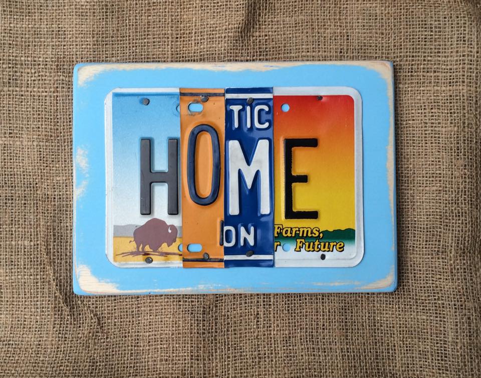ALL ROADS LEAD HOME by Unique Pl8z  Recycled License Plate Art - Unique Pl8z