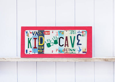 KID CAVE by Unique Pl8z  Recycled License Plate Art - Unique Pl8z