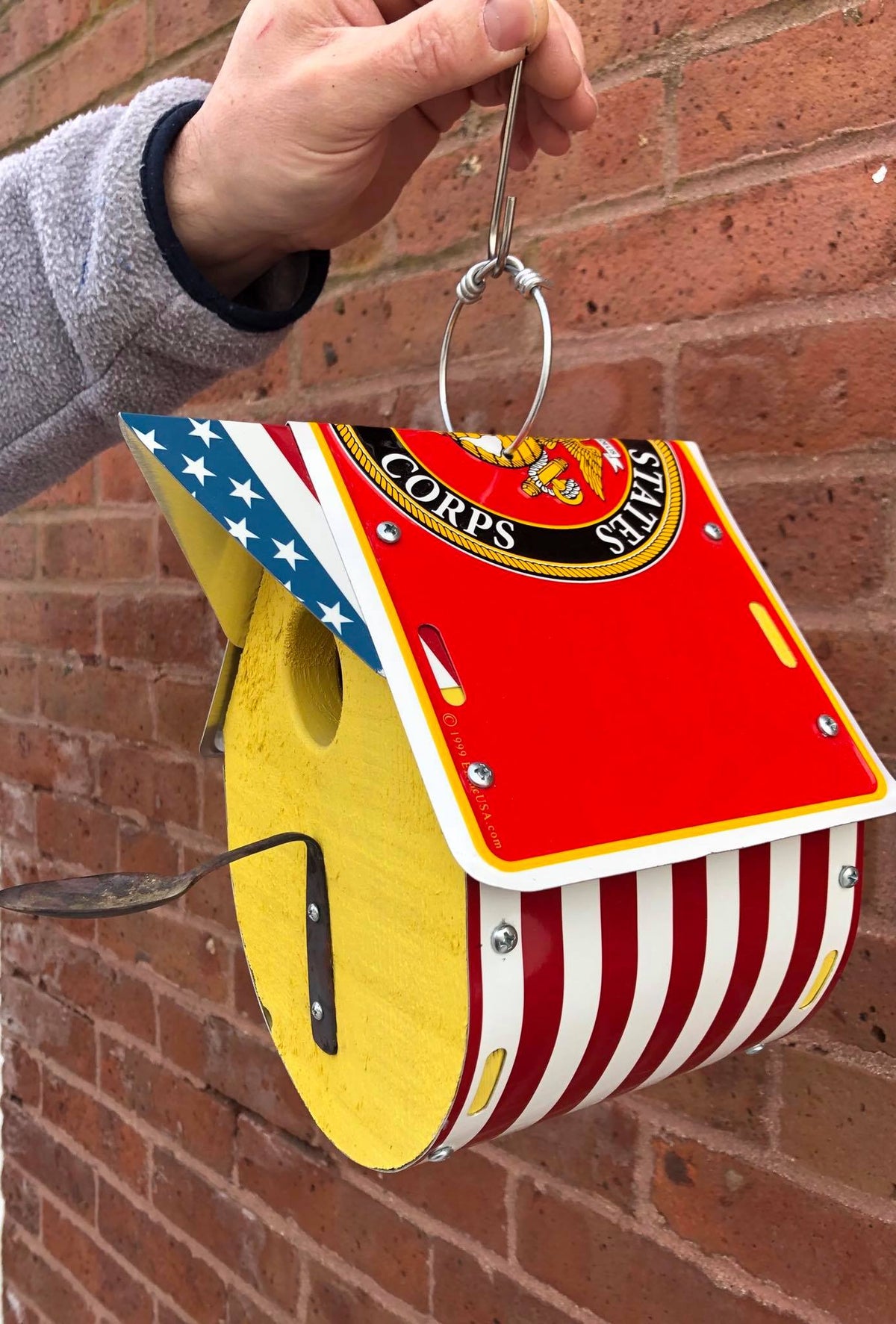 MARINE CORPS birdhouse  Recycled License Plate Art - Unique Pl8z