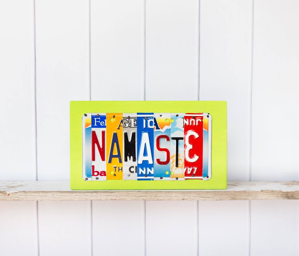 NAMASTE by Unique Pl8z  Recycled License Plate Art - Unique Pl8z