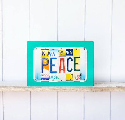PEACE by Unique Pl8z  Recycled License Plate Art - Unique Pl8z