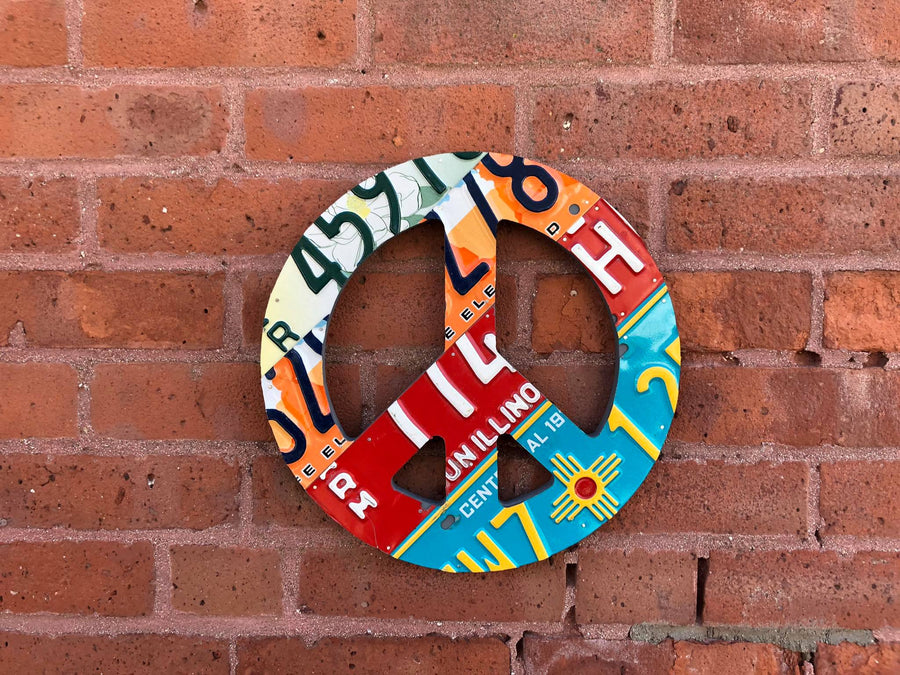 PEACE SIGN - small  Recycled License Plate Art - Unique Pl8z