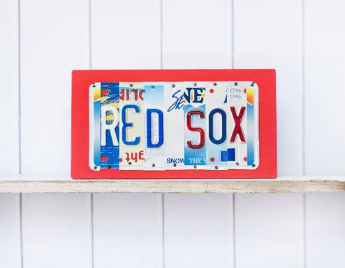 RED SOX by Unique Pl8z  Recycled License Plate Art - Unique Pl8z