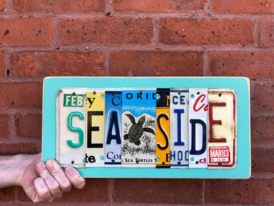 SEASIDE by Unique Pl8z  Recycled License Plate Art - Unique Pl8z