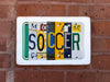 SOCCER by Unique Pl8z  Recycled License Plate Art - Unique Pl8z