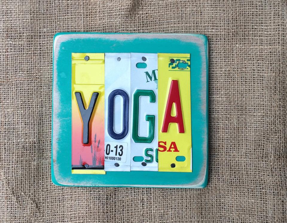 YOGA by Unique Pl8z  Recycled License Plate Art - Unique Pl8z
