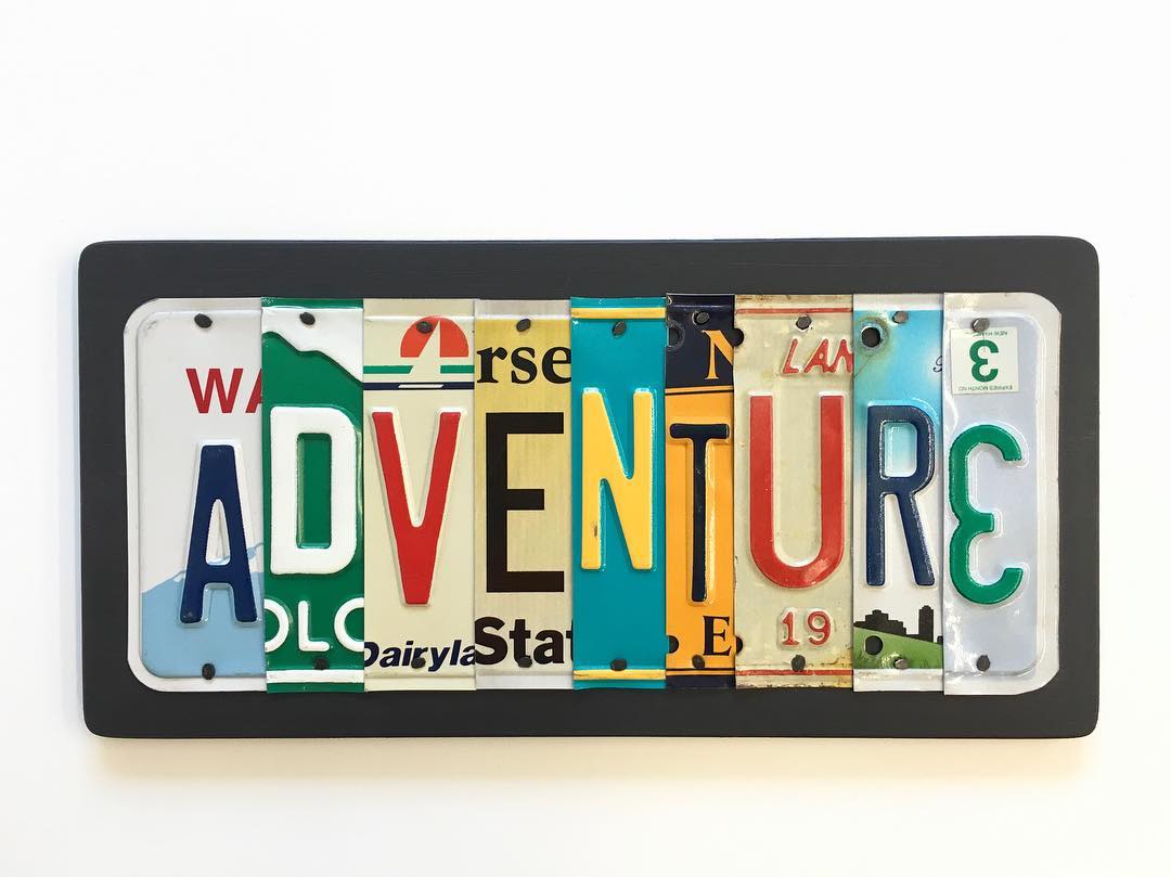 ADVENTURE by Unique Pl8z  Recycled License Plate Art - Unique Pl8z