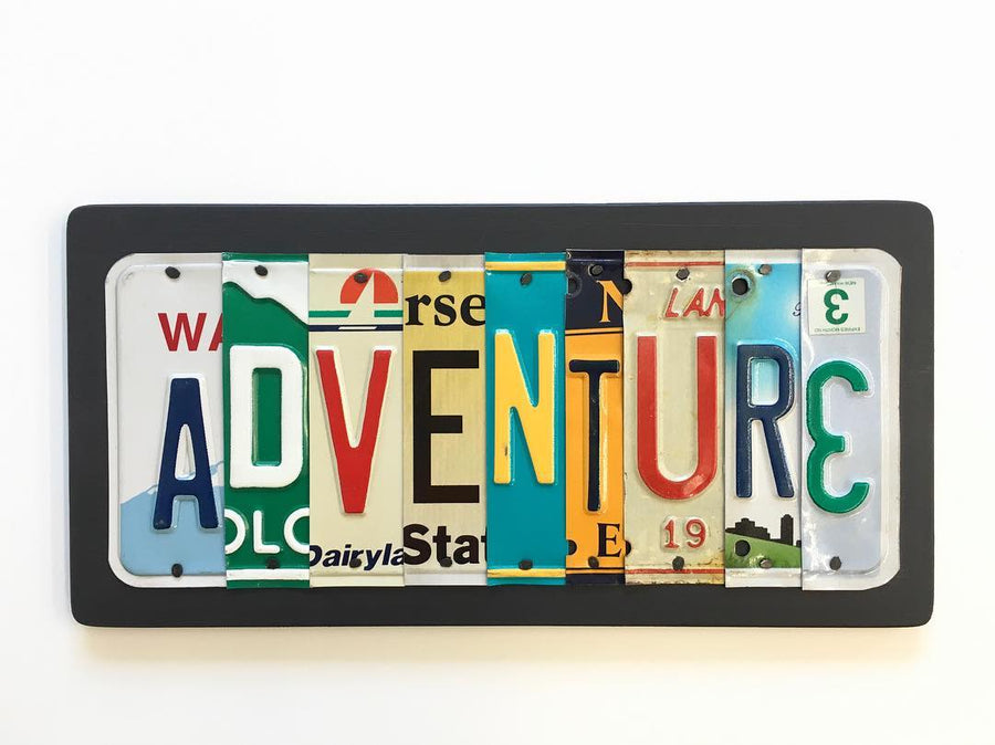 ADVENTURE by Unique Pl8z  Recycled License Plate Art - Unique Pl8z