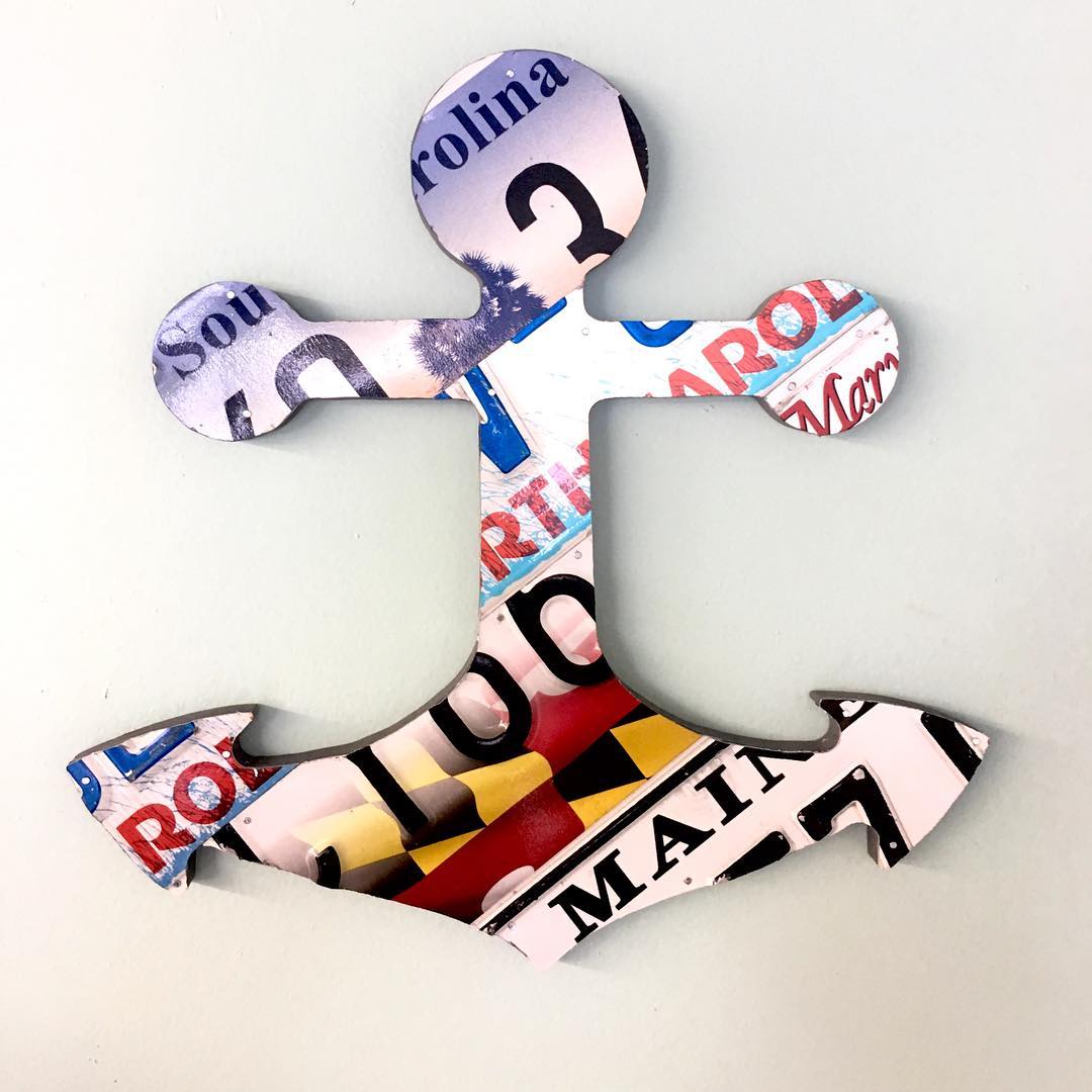 12" ANCHOR by Unique Pl8z  Recycled License Plate Art - Unique Pl8z