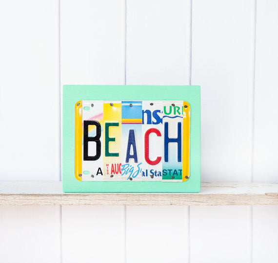 SANDY FEET by Unique PL8z  Recycled License Plate Art - Unique Pl8z