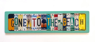 GONE TO THE BEACH by Unique Pl8z  Recycled License Plate Art - Unique Pl8z