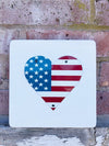 SET OF 3 U.S. FLAG HEARTS  Recycled License Plate Art - Unique Pl8z