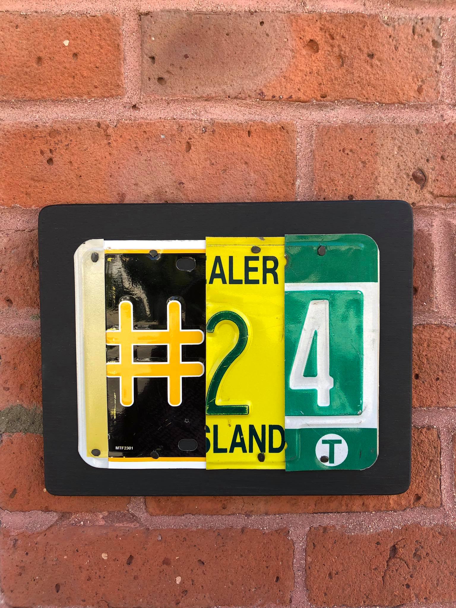 JERSEY #  by Unique Pl8z  Recycled License Plate Art - Unique Pl8z