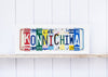 KONNICHIWA by Unique Pl8z  Recycled License Plate Art - Unique Pl8z