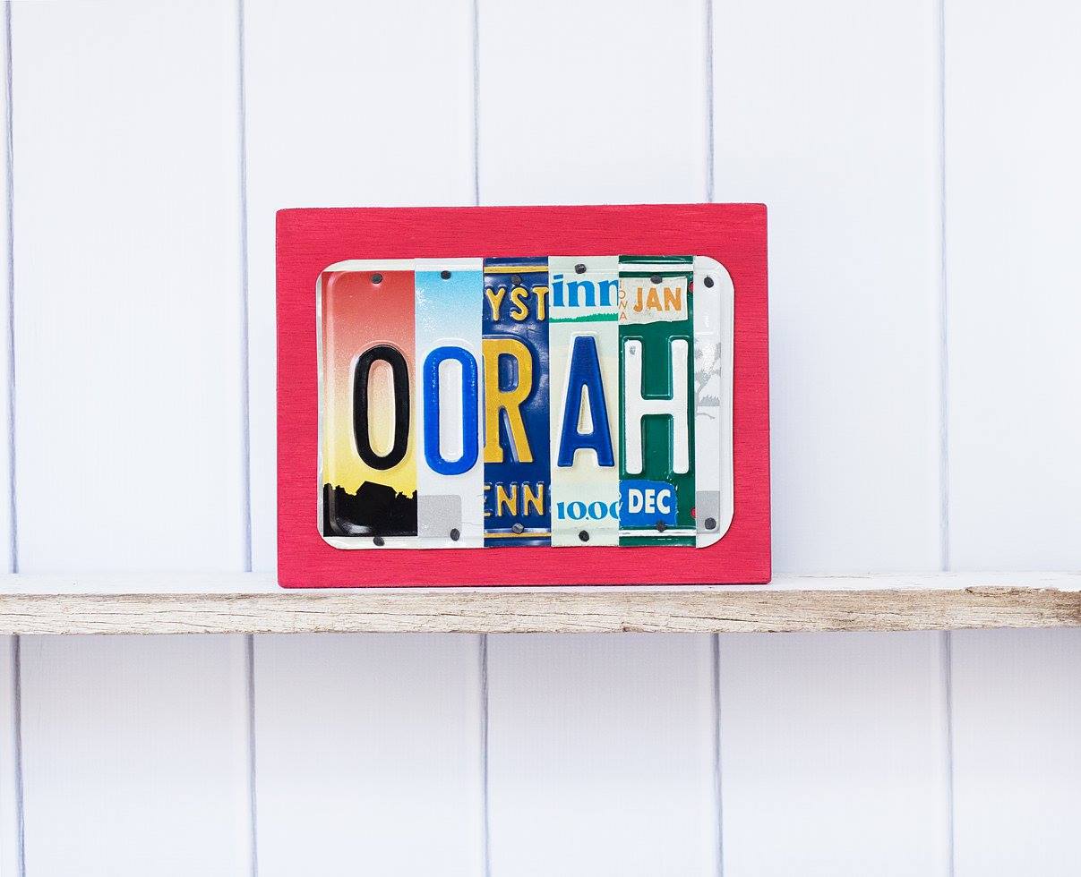 OORAH by Unique Pl8z  Recycled License Plate Art - Unique Pl8z