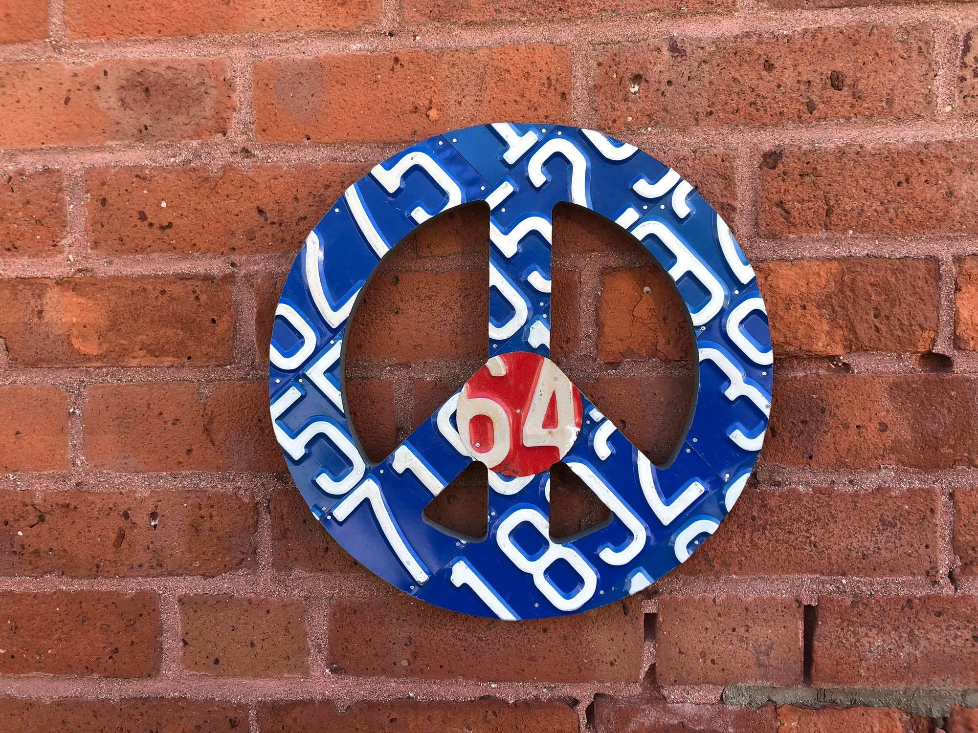 PEACE SIGN - small  Recycled License Plate Art - Unique Pl8z