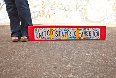 HOME OF THE FREE BECAUSE OF THE BRAVE by Unique Pl8z  Recycled License Plate Art - Unique Pl8z