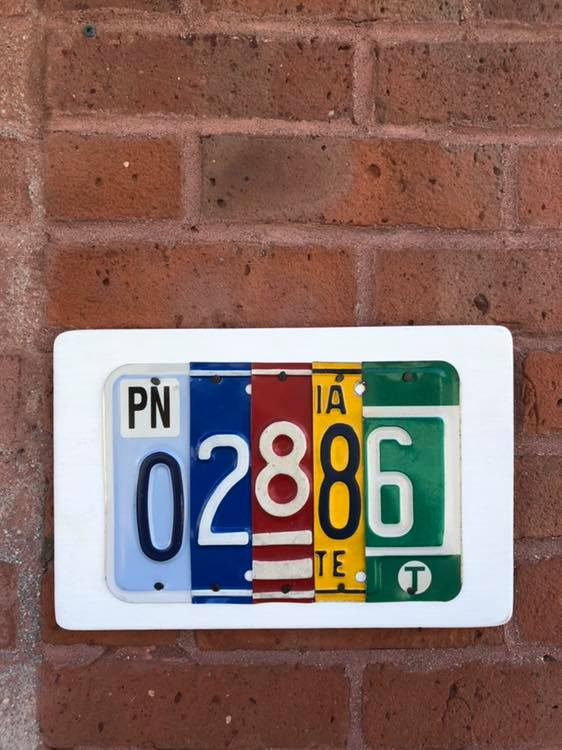 ZIP CODE - you choose the numbers  Recycled License Plate Art - Unique Pl8z